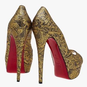 Christian Louboutin Lady Peep Brocart Platform